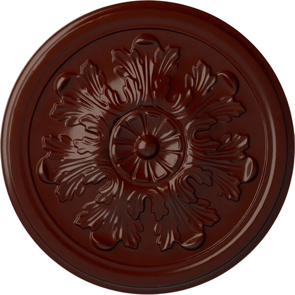 Ekena Millwork Legacy Acanthus Ceiling Medallion (Fits Canopies up to 3 1/2"), 12 3/4"OD x 7/8"P, Brushed Mahogany CM12LEBMF - main